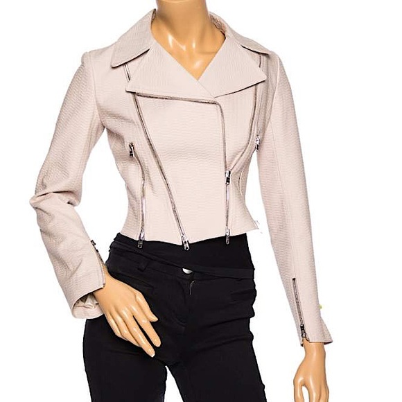 NEW Alaia textured cream moto jacket